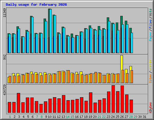 Daily usage for February 2026